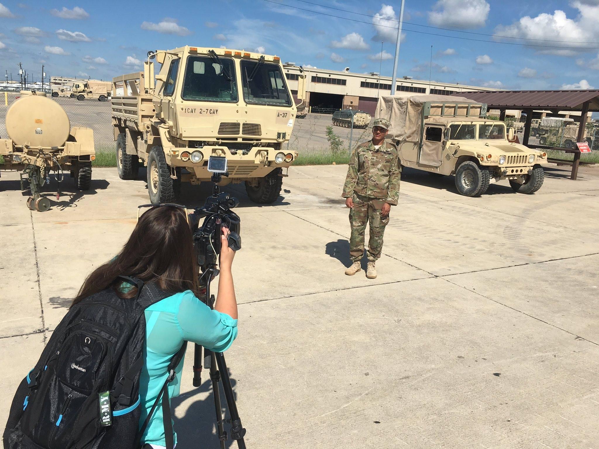 taylor covering a story on fort hood